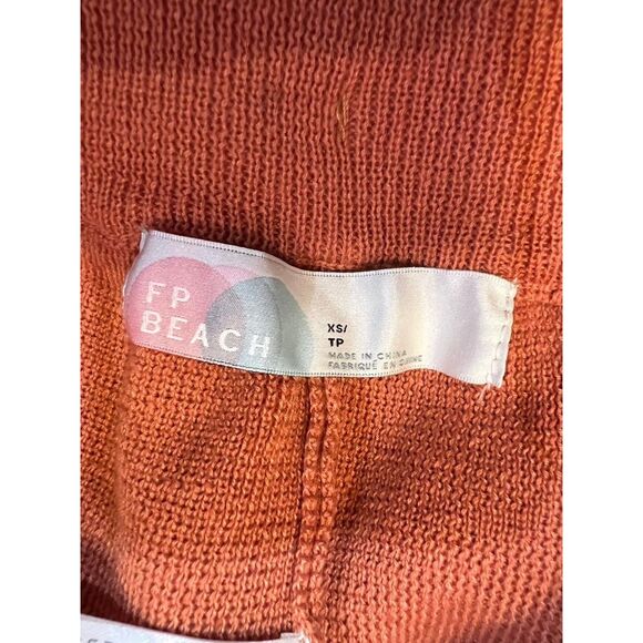 Free People FP Beach Pants Womens XS Knit Jogger Baggy Freya Stretch Rust Linen - Picture 10 of 10